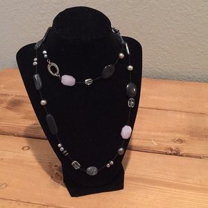 Silpada Black Hematite Pearl 35" Long Necklace